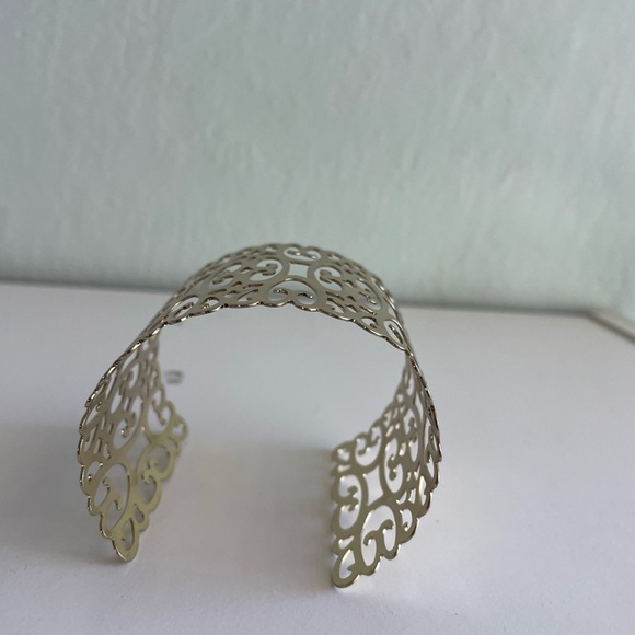 Thin Gold Colored Cuff Bracelet - Picture 4 of 4